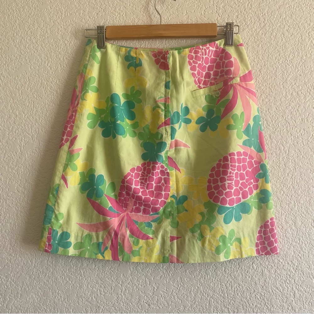 Lilly Pulitzer Womens Green Pink Pineapple Print Skirt - Picture 4 of 4